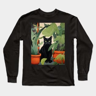 Purrfect Harmony: Cats and Plants Long Sleeve T-Shirt